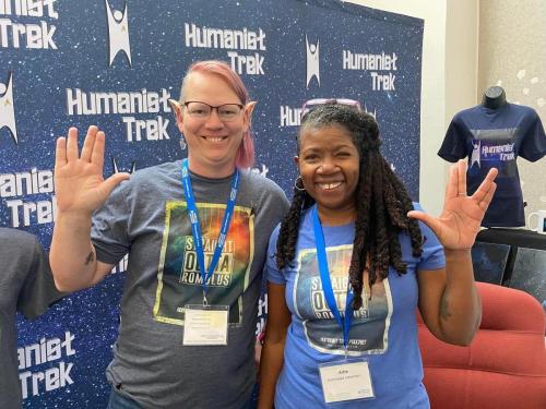 Sarah and Allie at the 2023 American Humanist Association national conference in Denver, CO.