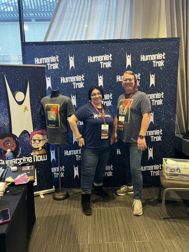 Sarah and Becca at the Humanist Trek booth