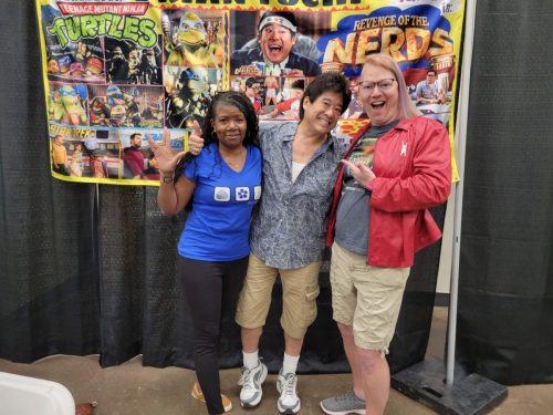 Allie and Sarah with Brian Tochi (Star Trek TNG Actor)
