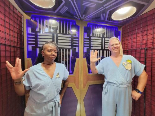 Sarah and Allie on the USS Tiburon Transporter