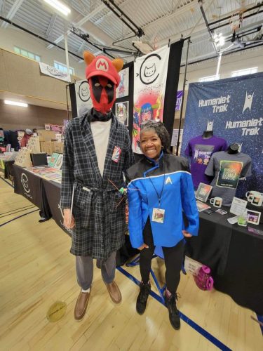 Allie with a convention guest