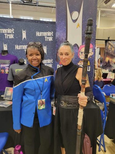 Allie with a convention guest